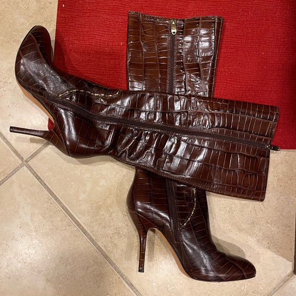 Joan & David Shoes - Joan and David Croc skin leather upper boots